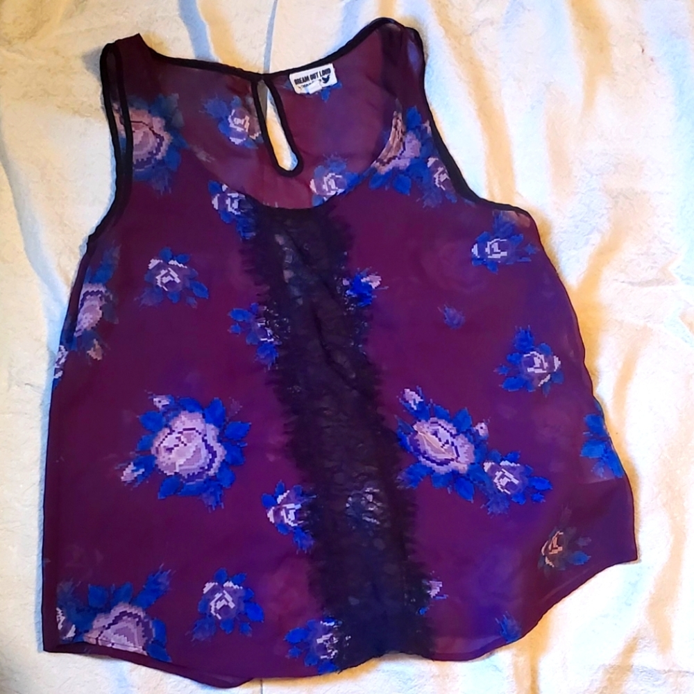 Burgundy Sheer Tank Top